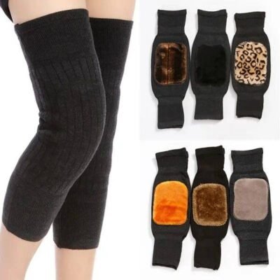 knee warmer woolen knee cap for men and women random design 1