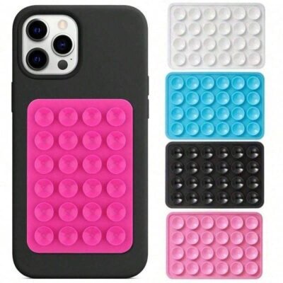 square single side suction cups cell phone holder universal leather case silicone pad random colour 2 1
